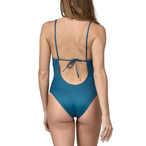 Patagonia Women's Wavy Blue Reversible Sunrise Slider One Piece Swimsuit Size XL - Picture 4 of 9